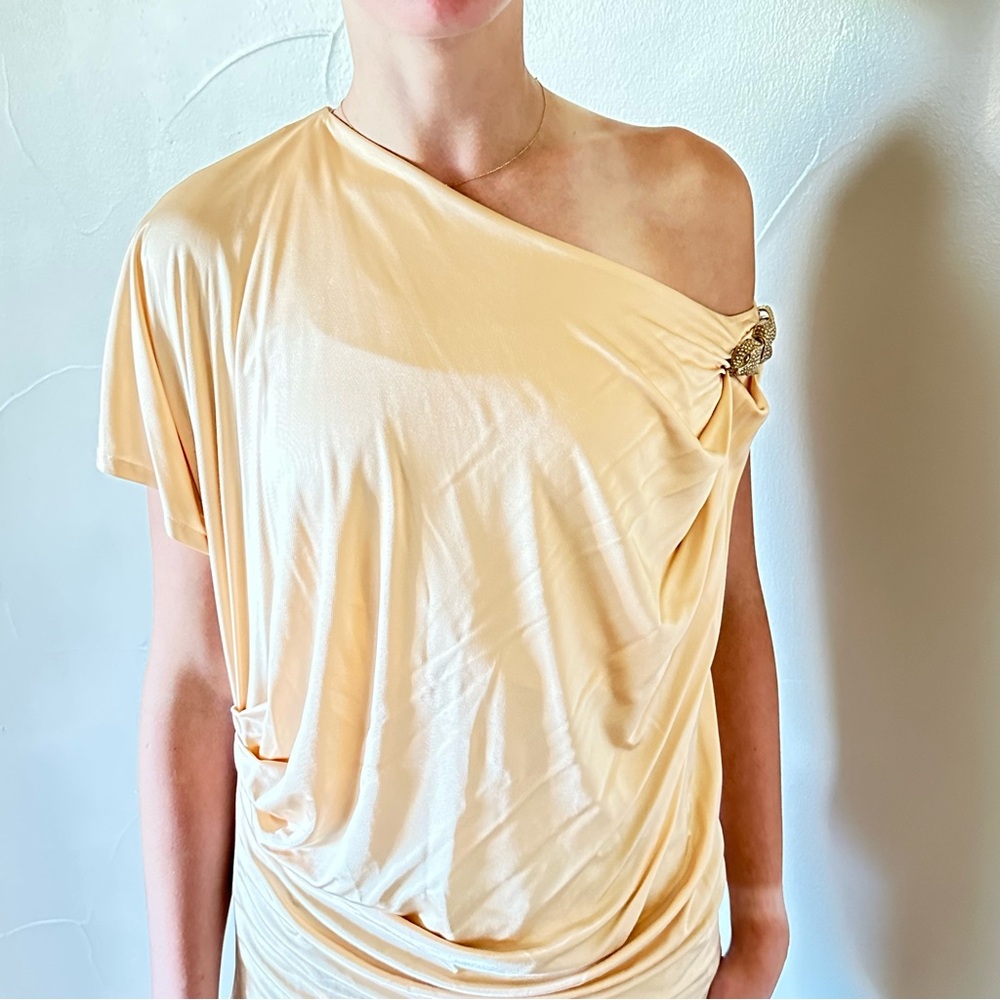 ROBERTO CAVALLI Asymmetrical Top in Soft Peach IT 42
